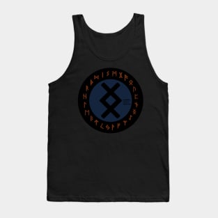 Blue Inguz Futhark Rune Symbol Tank Top